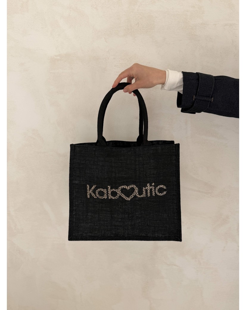 Sacs en toile de jute noir personnalisés avec votre logo - Commandez maintenant