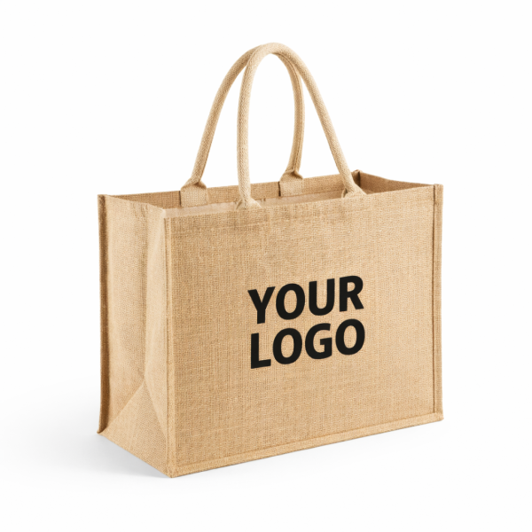 Sac en toile de jute personnalisé avec impression de votre design - Commandez maintenant.