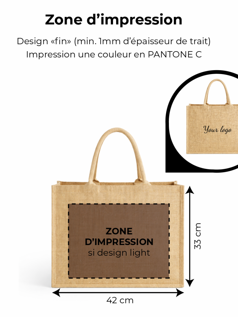 Customized burlap bag with your design imprint - Order now.