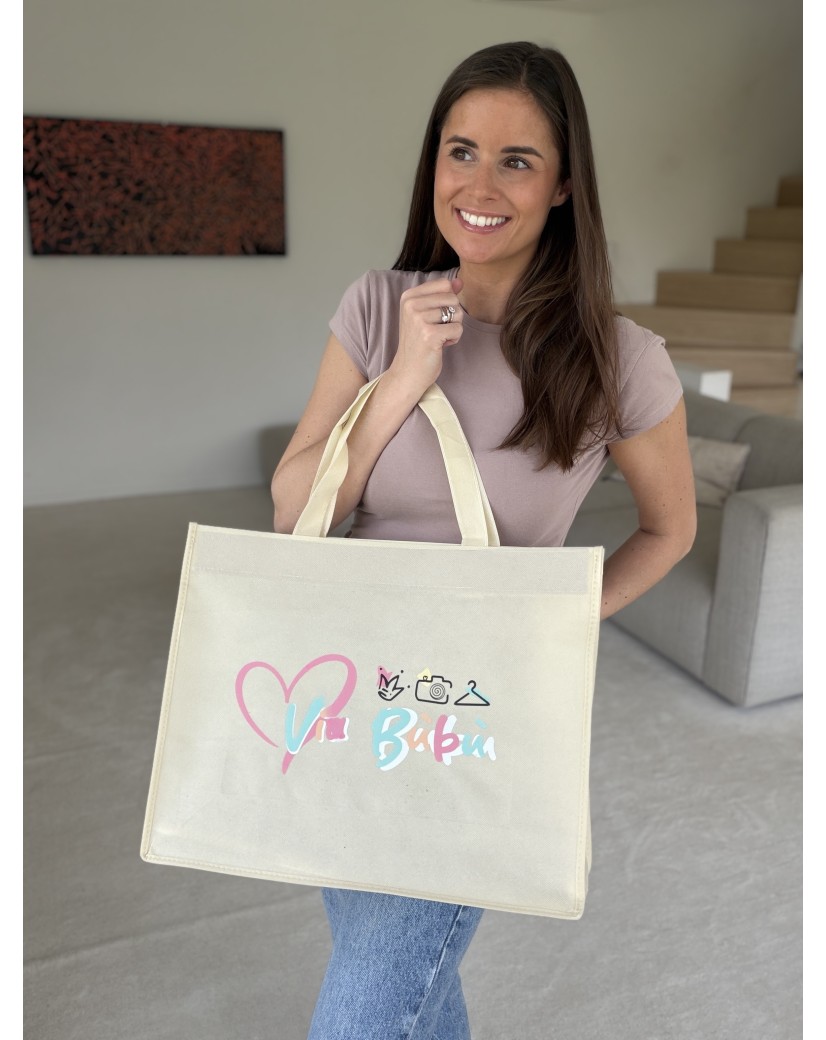 NONWOVEN DRAAGTAS "LYON" - BEIGE M (45X15X35CM)
