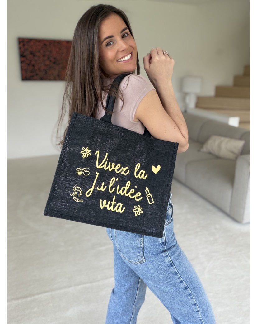 Bolsas de arpillera negras personalizadas con su logotipo - Pedir ahora