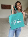 TOTEBAG "PARIJS" PETROL (38x42 cm)
