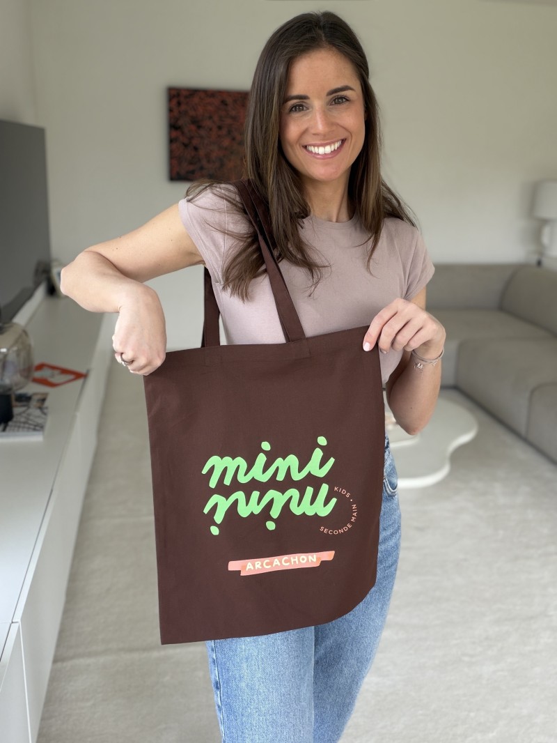 Tote bag PARIS – Marrón (38 x 42 cm)