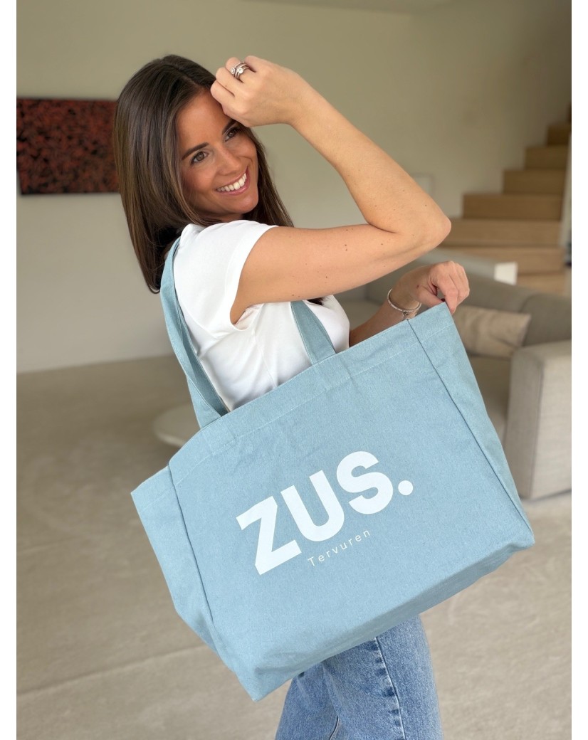 SAC COTON "NANCY" - JEANS LIGHT 🩵  (43x15x36 cm)