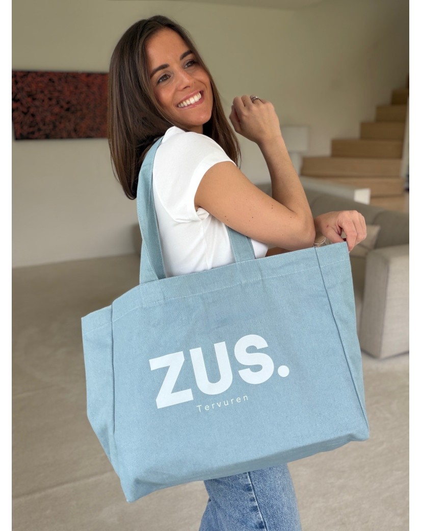 SAC COTON "NANCY" - JEANS LIGHT 🩵  (43x15x36 cm)