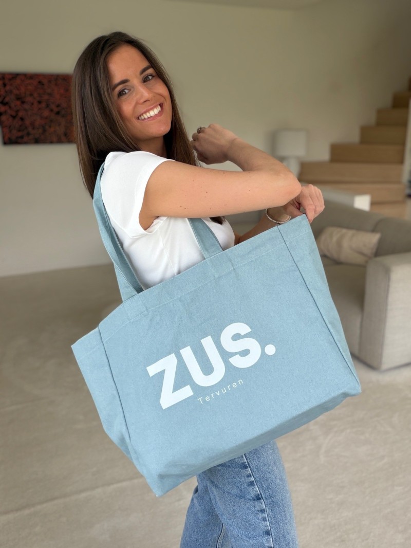SAC COTON "NANCY" - JEANS LIGHT 🩵  (43x15x36 cm)