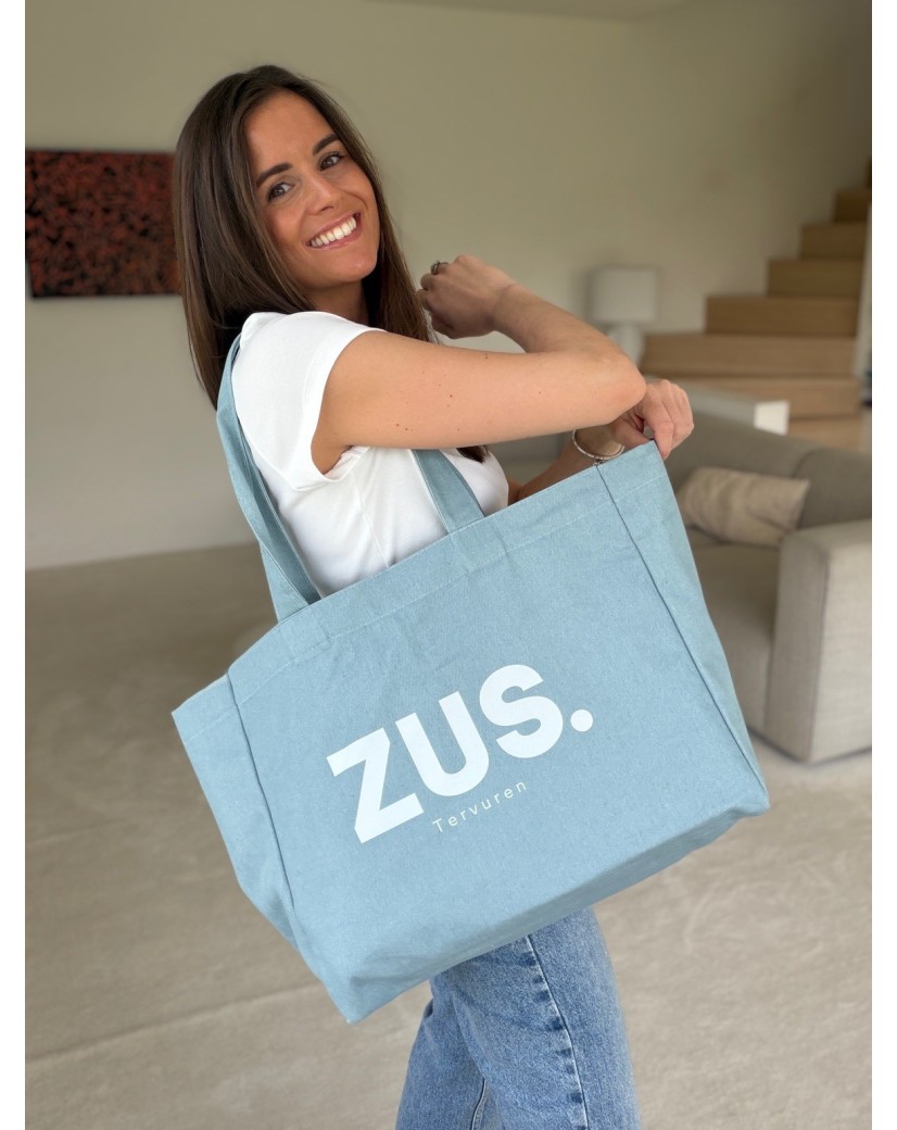 SAC COTON "NANCY" - JEANS LIGHT 🩵  (43x15x36 cm)