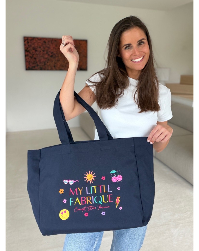 DRAAGTAS "NANCY" - NAVY (43x15x36CM)