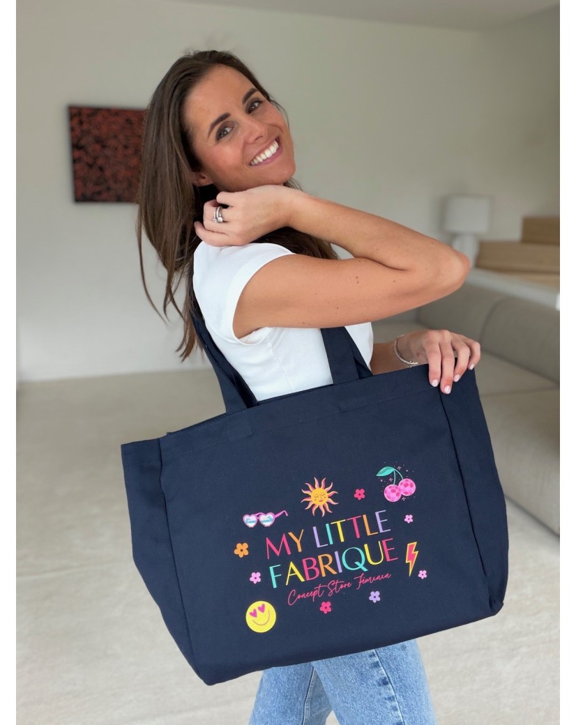 COTTON BAG "NANCY" – NAVY (43x15x36cm)