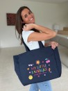 COTTON BAG "NANCY" – NAVY (43x15x36cm)