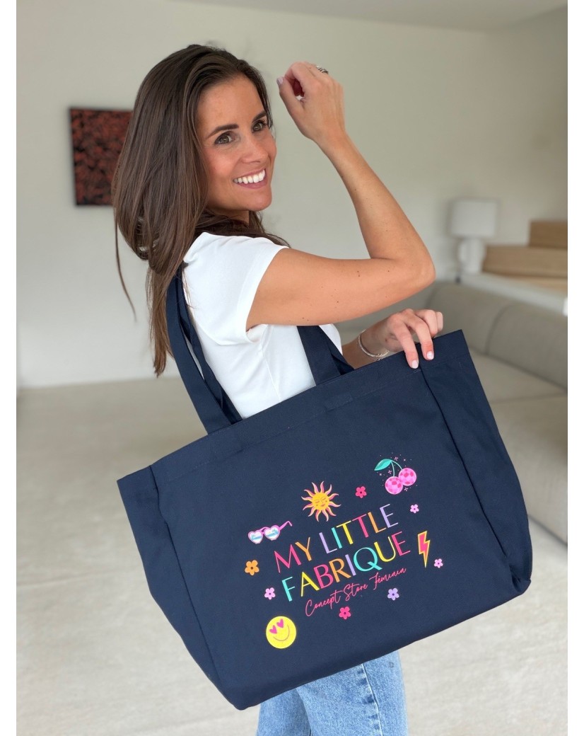DRAAGTAS "NANCY" - NAVY (43x15x36CM)