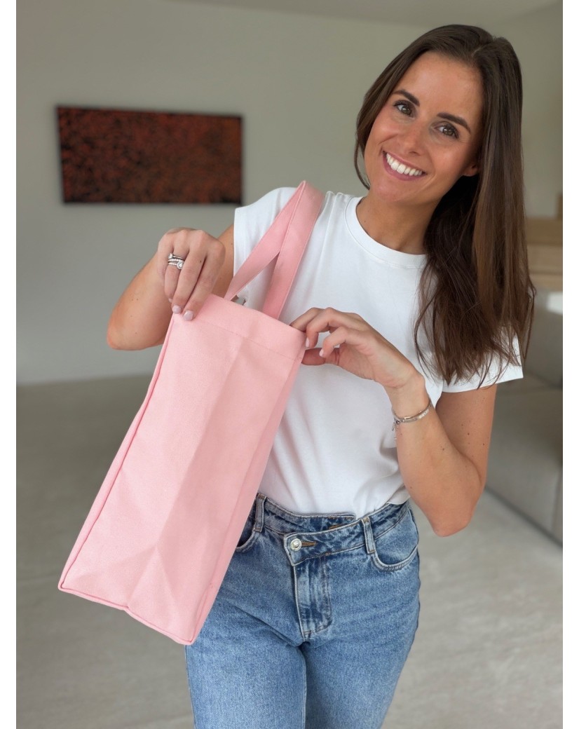 SAC COTON "NANCY" - ROSE (43x15x36cm)