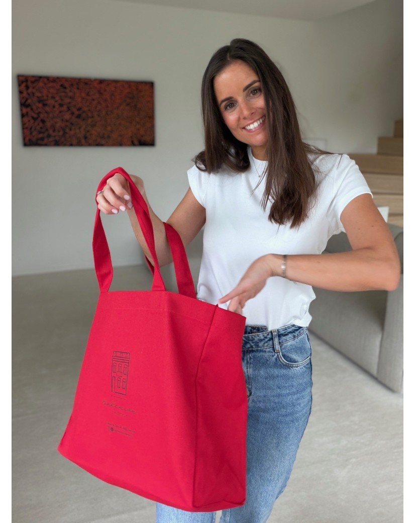 BOLSA DE ALGODÓN "NANCY" – ROJO (43x15x36cm)