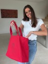 SAC COTON "NANCY" - ROUGE (43x15x36cm)