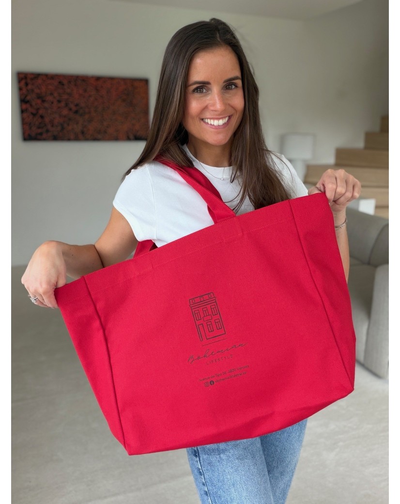 BAUMWOLLTASCHE "NANCY" – ROT (43x15x36cm)
