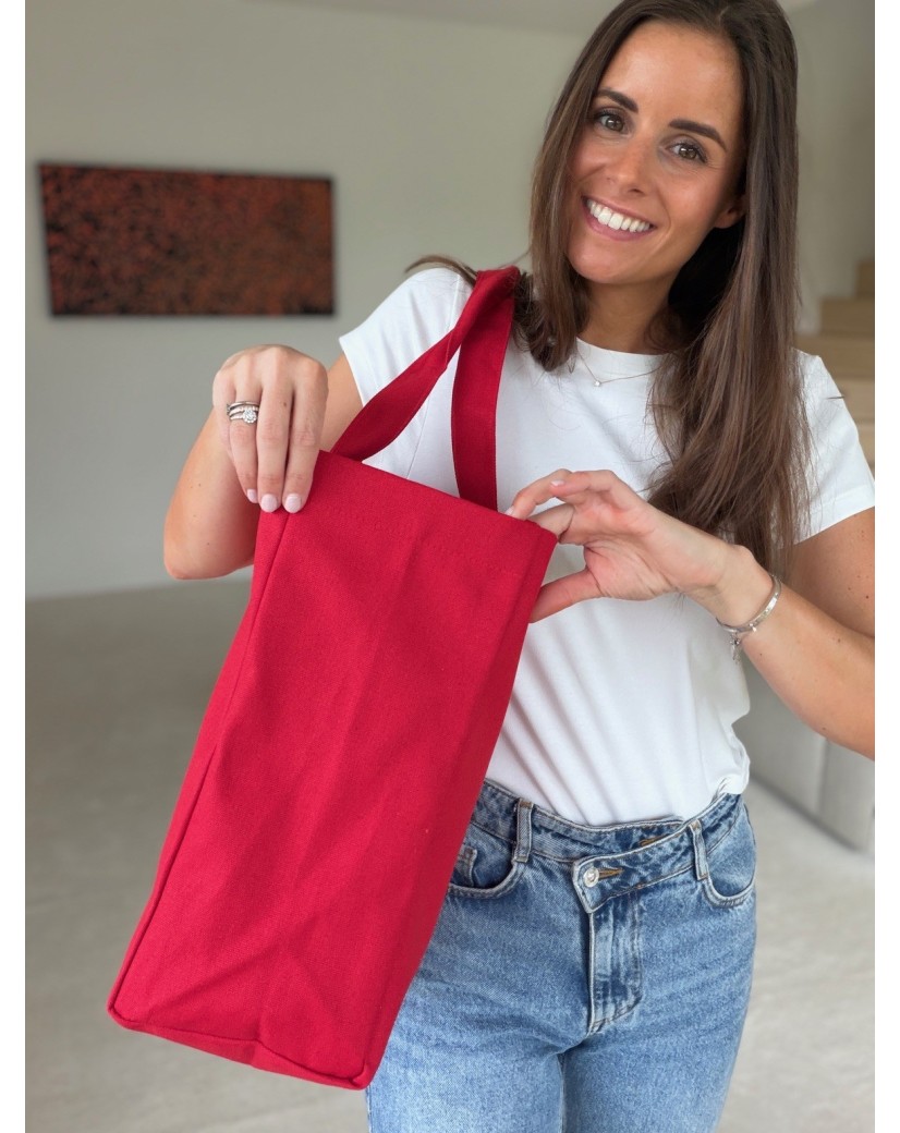 BAUMWOLLTASCHE "NANCY" – ROT (43x15x36cm)