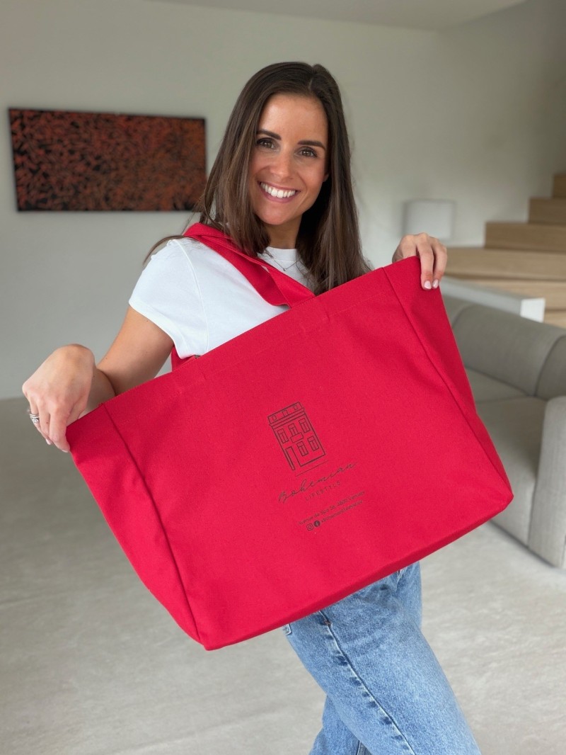BOLSA DE ALGODÓN "NANCY" – ROJO (43x15x36cm)