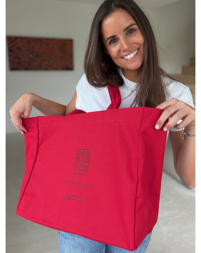 BOLSA DE ALGODÓN "NANCY" – ROJO (43x15x36cm)