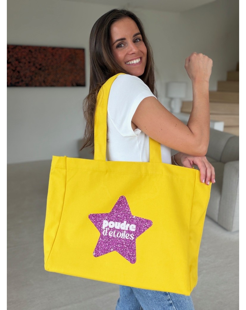 SAC COTON "NANCY" - JAUNE 💛  (43x15x36cm)