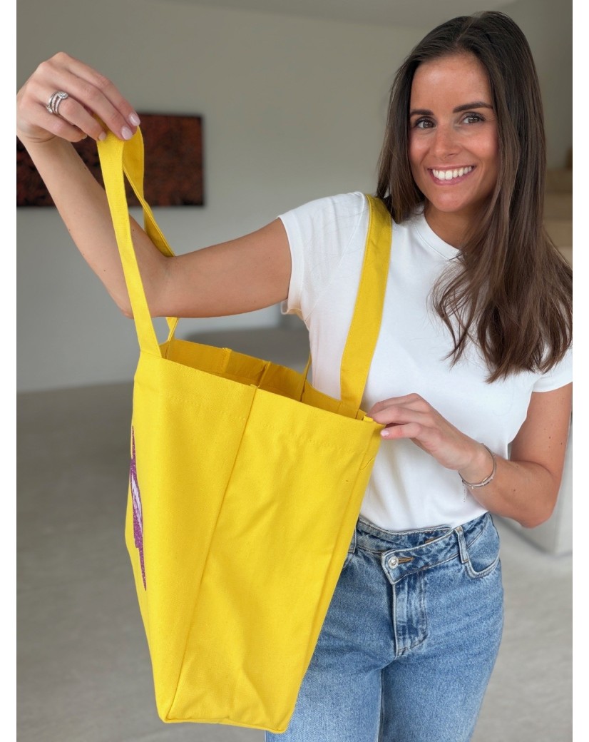SAC COTON "NANCY" - JAUNE 💛  (43x15x36cm)