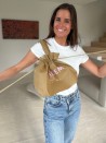 NONWOVEN DRAAGTAS "NICE" - BEIGE - M (40+14x30cm)