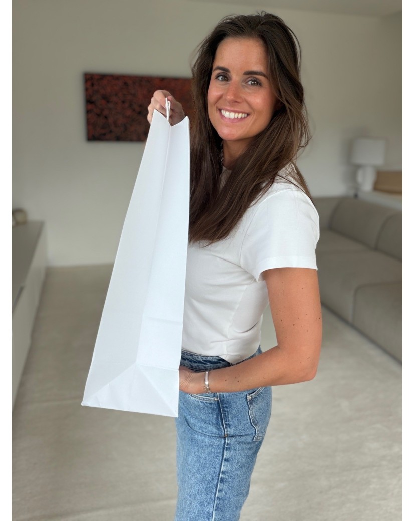 TAS MET GEDRAAID HANDVAT - WIT XXL (54x14x45cm)