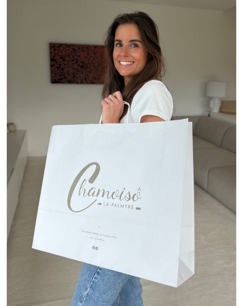 Bolsas con asas trenzadas - Blanco XXL (54x14x45 cm)