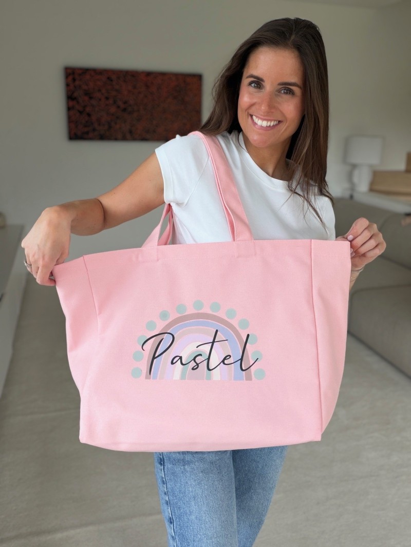 SAC COTON "NANCY" - ROSE (43x15x36cm)