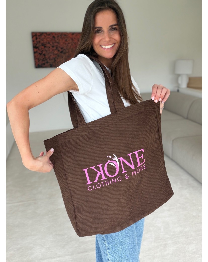 BOLSA OXFORD – PANA DE CANALÉ MARRÓN (41,5 x 10 x 39 cm)