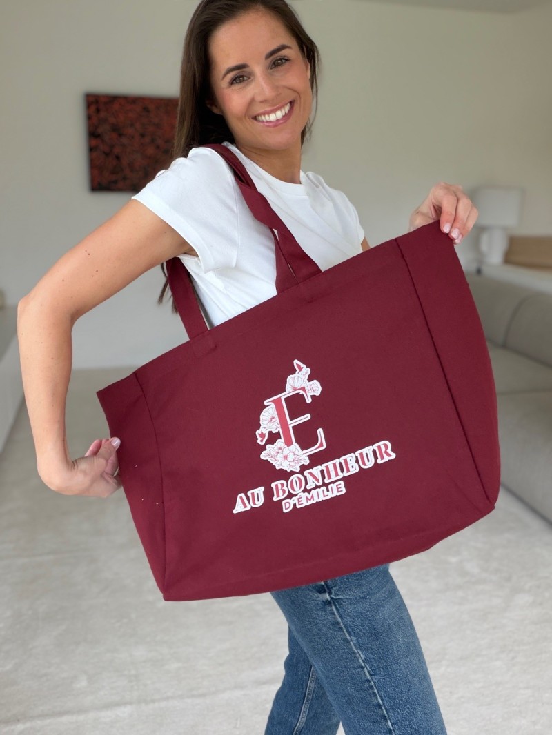 COTTON BAG "NANCY" – BORDEAUX (43x15x36cm)