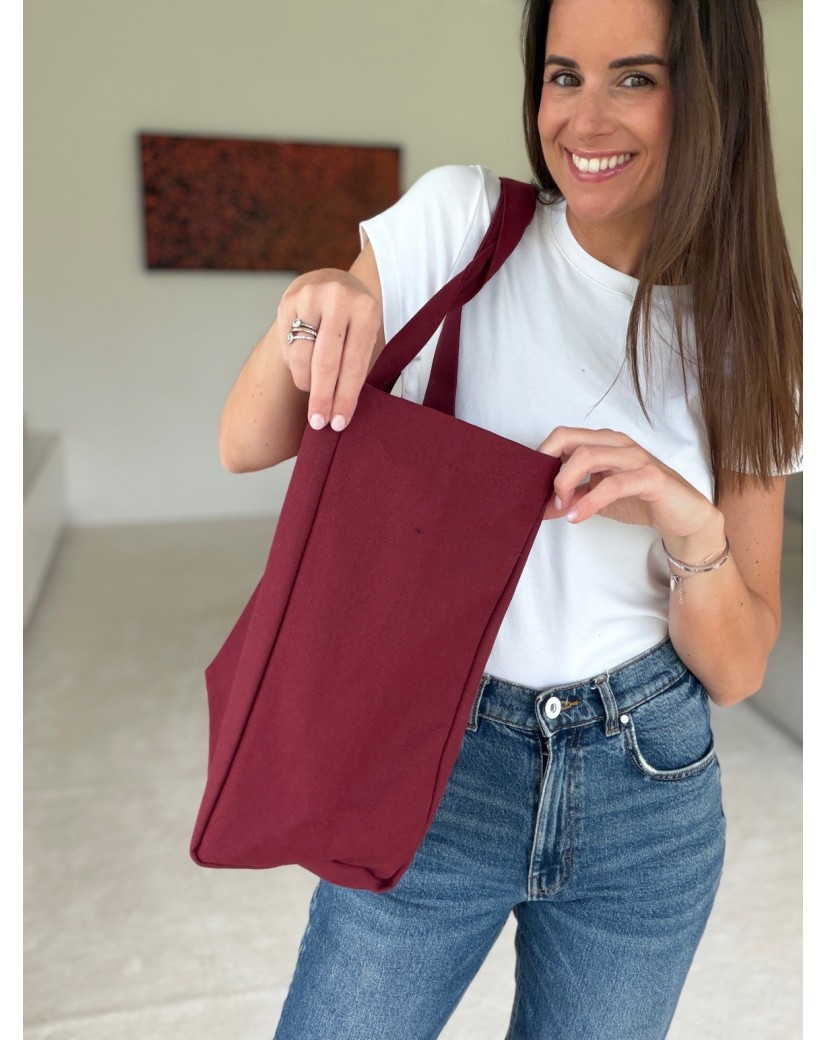 BAUMWOLLTASCHE "NANCY" – BORDEAUX (43x15x36cm)