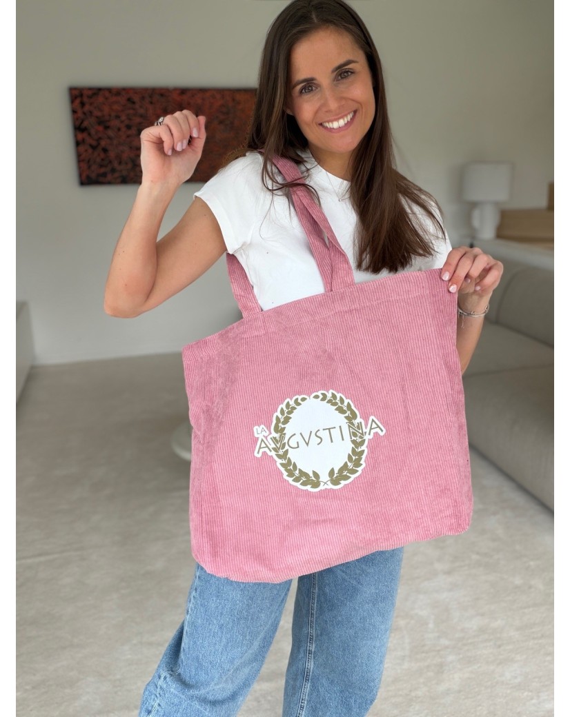 BOLSA OXFORD – TERCIOPELO DE CANALÉ ROSA (41,5 x 10 x 39 cm)