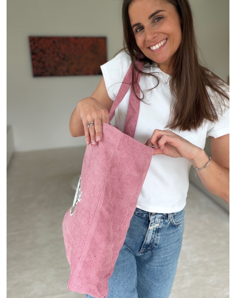 BOLSA OXFORD – TERCIOPELO DE CANALÉ ROSA (41,5 x 10 x 39 cm)
