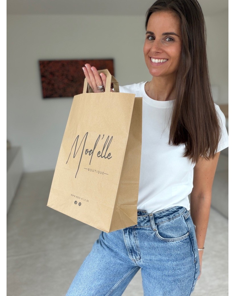 Sac Kraft L Poignées Plates – Grand Format, Visibilité Assurée