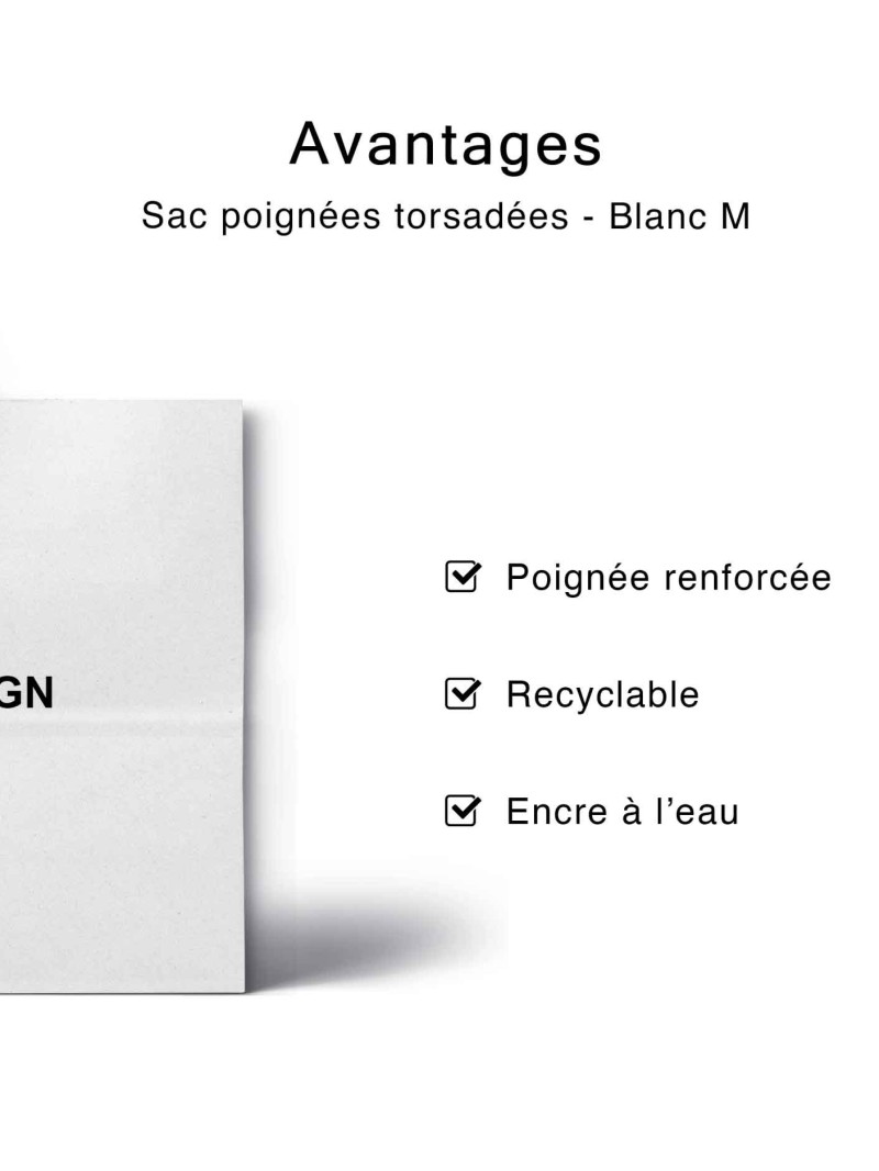 Bolsa Kraft Blanca M – Con Asas Negras, Lista Para Tu Logo
