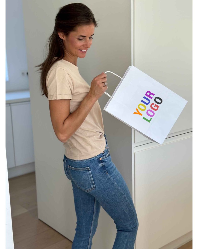 Witte Krafttas M – Jouw Logo Voelt Zich Hier Helemaal Thuis