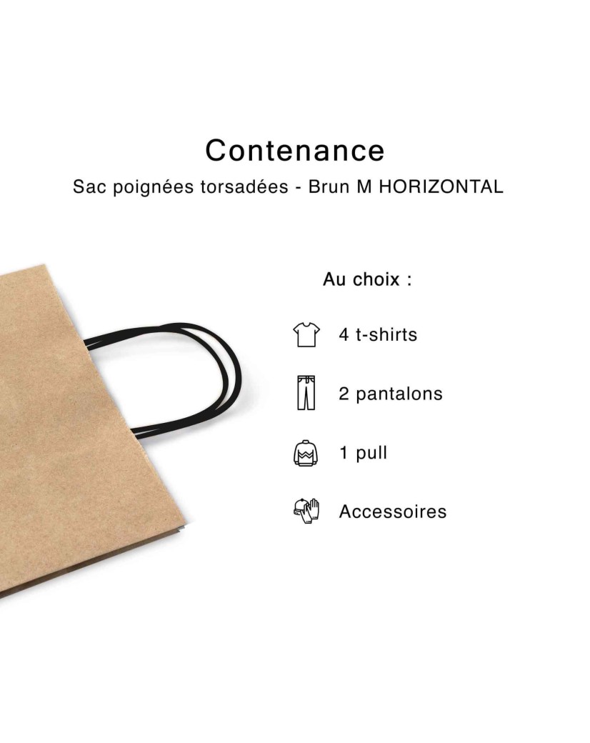 Bolsa kraft M Horizontal Asas Negras – Sencilla Y Personalizable