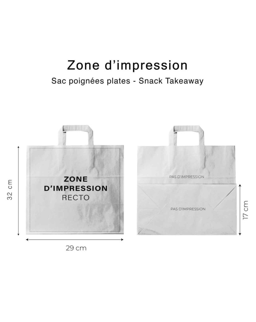Bolsas con asa plana - Blanco SNACK TAKEAWAY