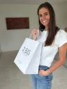 Tas met gedraaid handvat - Wit VIERKANT M (30,5x17x34cm)