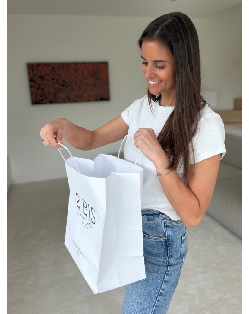 Bolsos asa trenzada - Blanco M CUADRADO