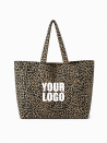 SAC COTON "NANCY" - LÉOPARD DARK 🖤 (43x15x36 cm)