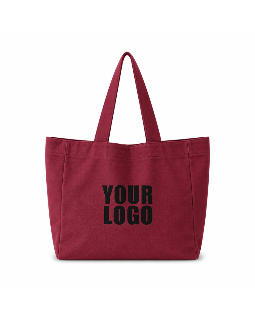 SAC COTON "NANCY" - BORDEAUX (43x15x36cm)