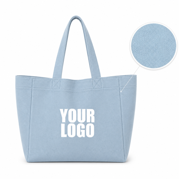 SAC COTON "NANCY" - JEANS LIGHT 🩵  (43x15x36 cm)