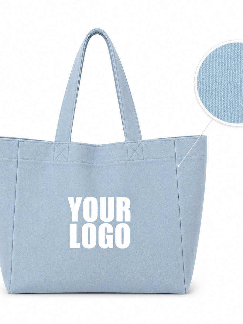 SAC COTON "NANCY" - JEANS LIGHT 🩵  (43x15x36 cm)
