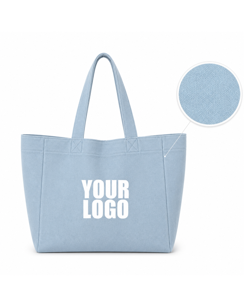 SAC COTON "NANCY" - JEANS LIGHT 🩵  (43x15x36 cm)
