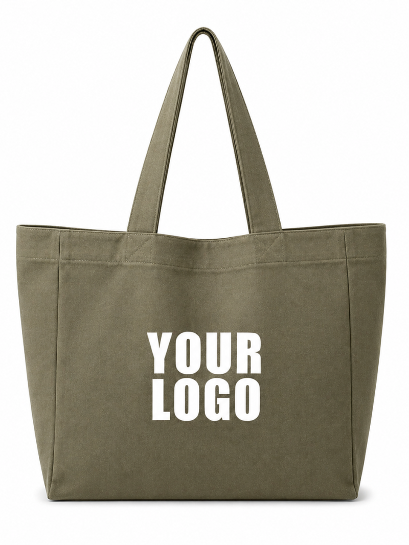 BAUMWOLLTASCHE NANCY - ARMY (43x15x36 cm)