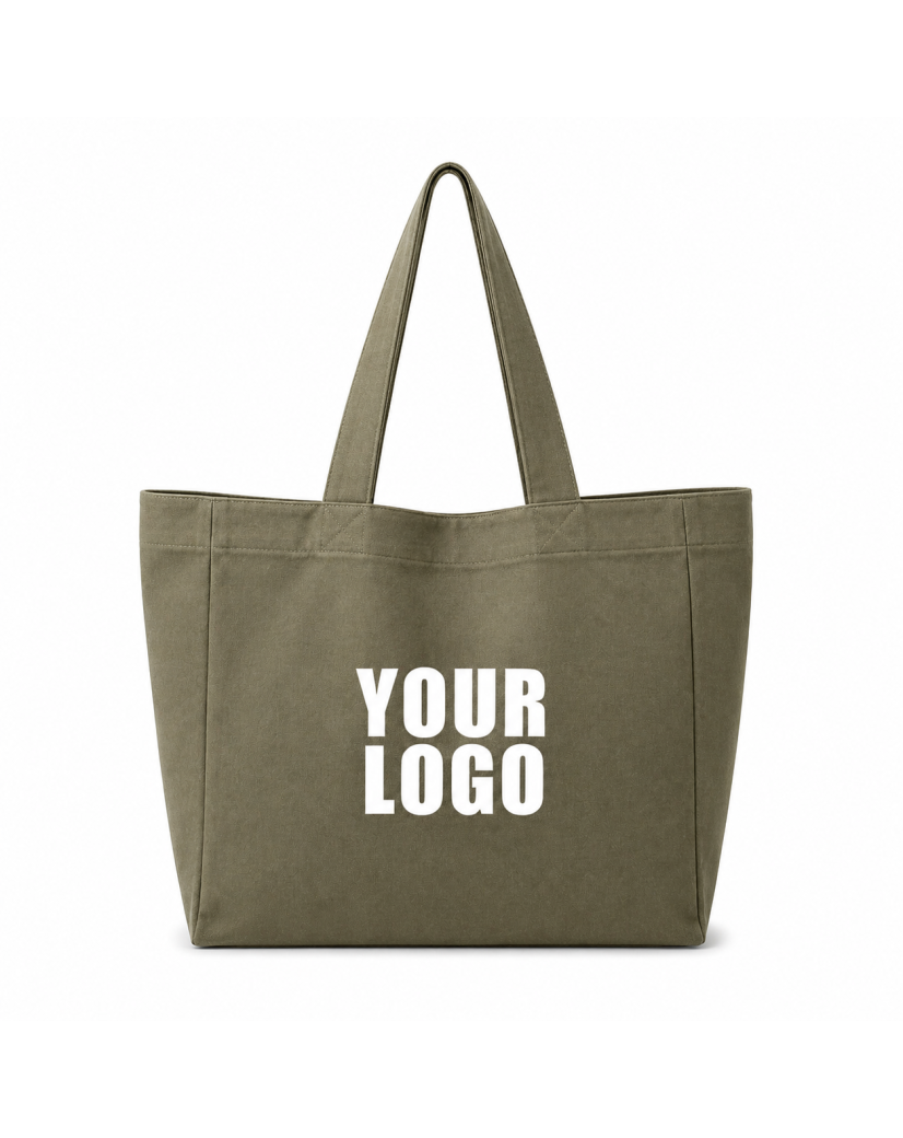 BAUMWOLLTASCHE NANCY - ARMY (43x15x36 cm)