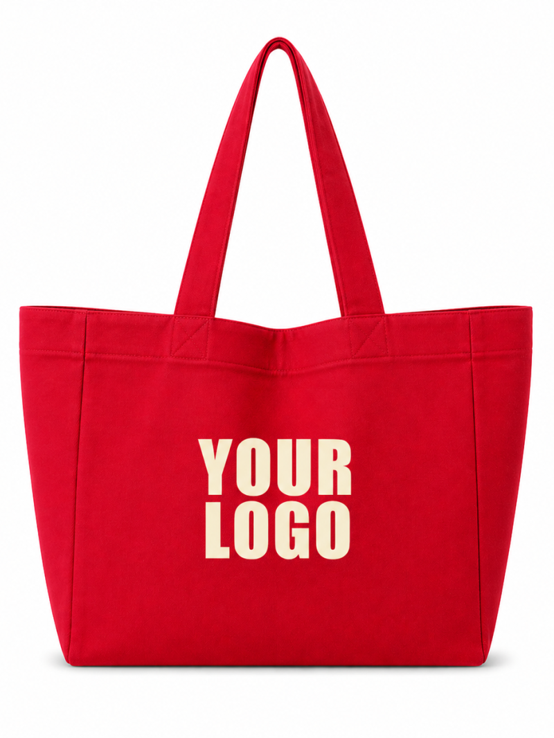 SAC COTON "NANCY" - ROUGE (43x15x36cm)