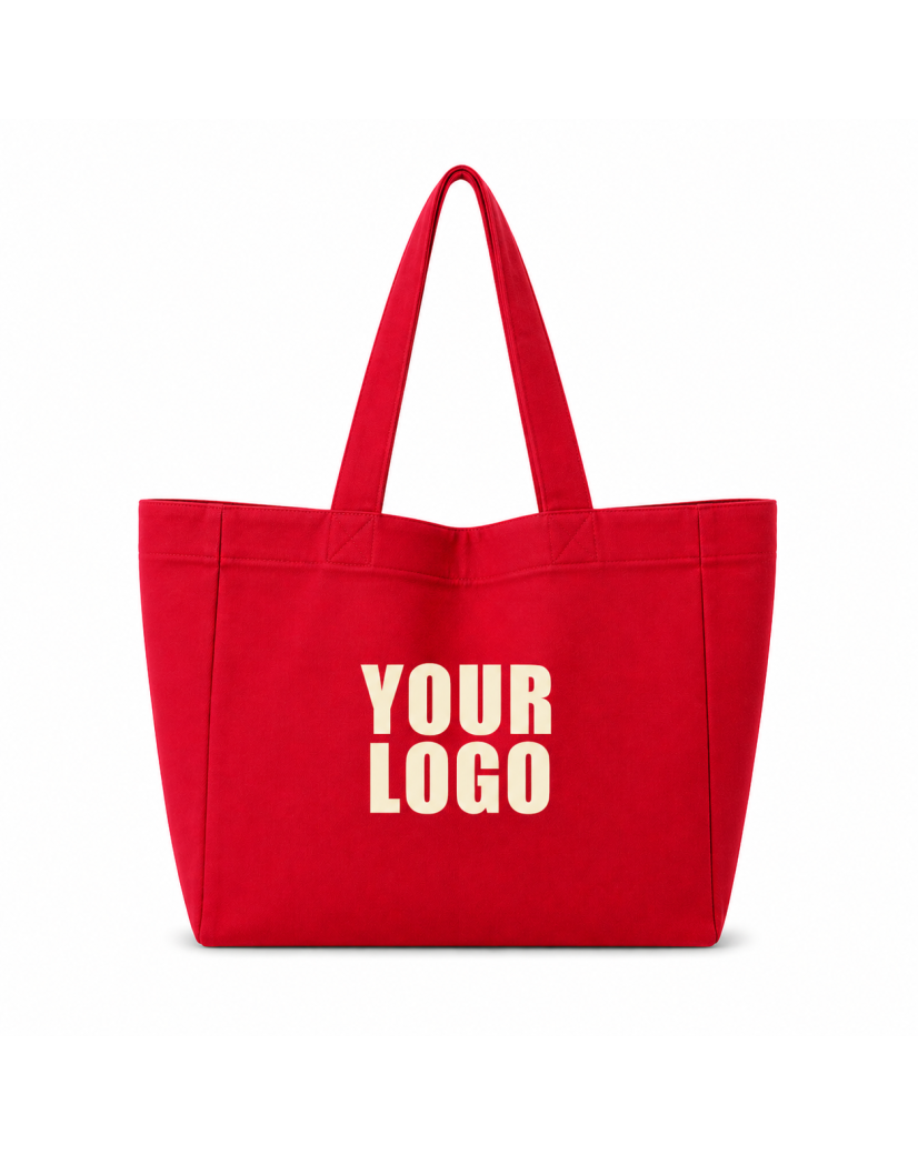SAC COTON "NANCY" - ROUGE (43x15x36cm)