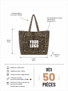 SAC COTON "NANCY" - LÉOPARD DARK 🖤 (43x15x36 cm)